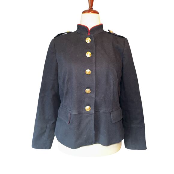 Talbots Navy Military Jacket Gold Buttons Size 14 - Picture 14 of 14